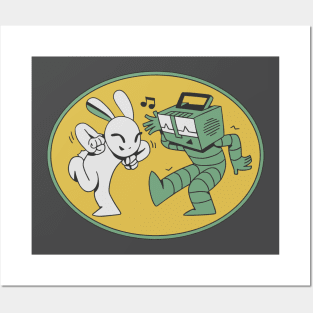 Retro Dancing Rabbit Posters and Art